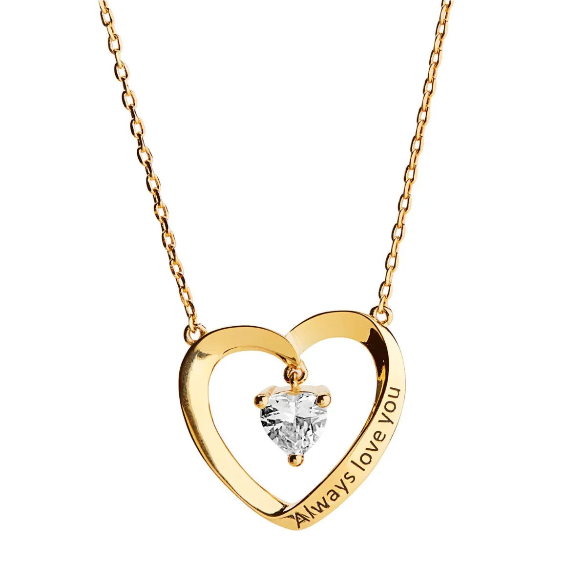 Heart Within a Heart Birthstone Necklace sold by Limoges Jewelry product image thumbnail 2