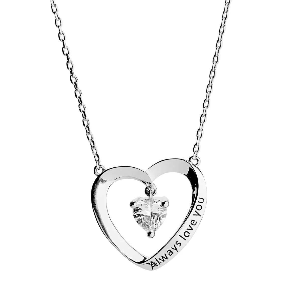 Heart Within a Heart Birthstone Necklace sold by Limoges Jewelry product image thumbnail 4