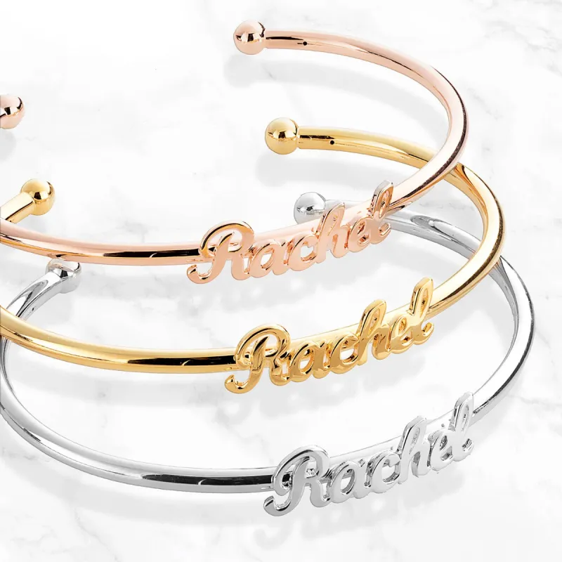 Personalized Script Name Cuff Bracelet sold by Limoges Jewelry