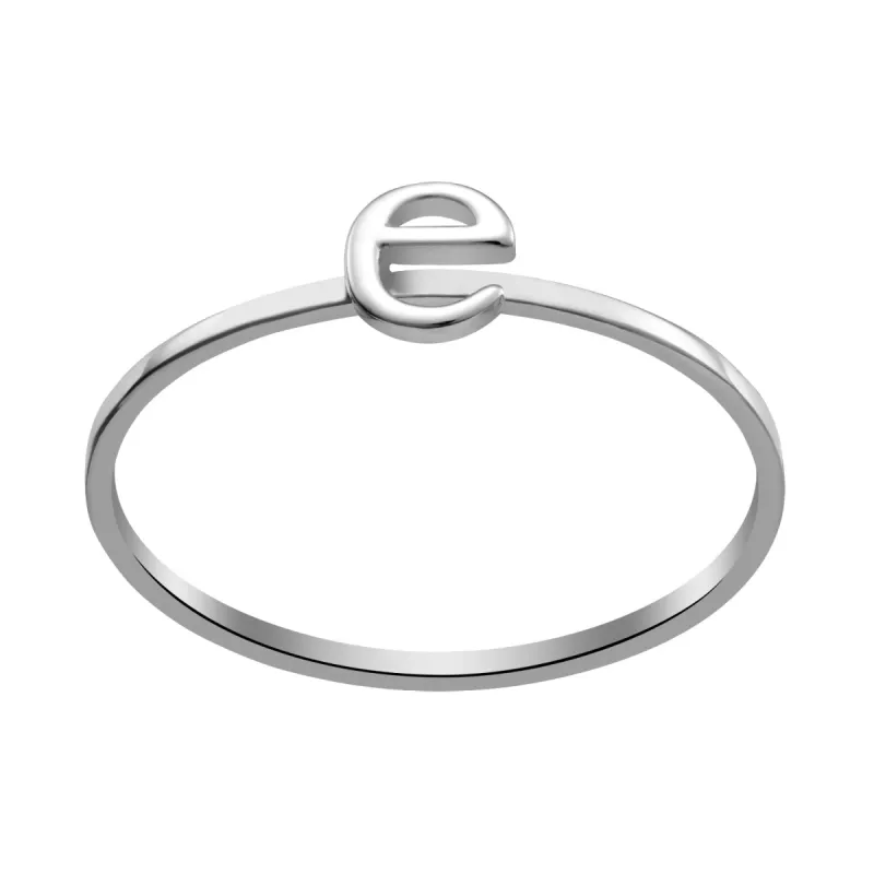 10K White Gold Petite Lowercase Initial Ring sold by Limoges Jewelry