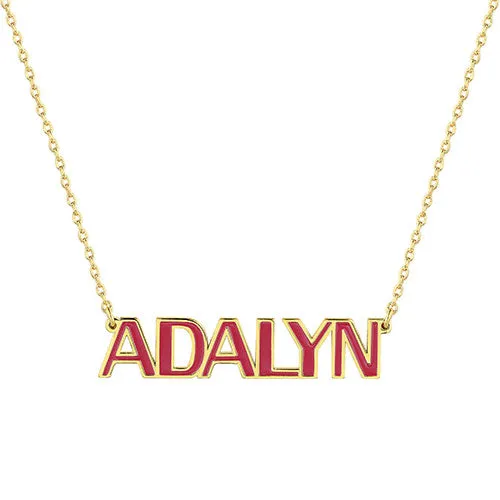 Personalized Enamel Uppercase Name Necklace sold by Limoges Jewelry product image thumbnail 4