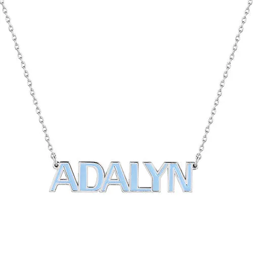 Personalized Enamel Uppercase Name Necklace sold by Limoges Jewelry product image thumbnail 2