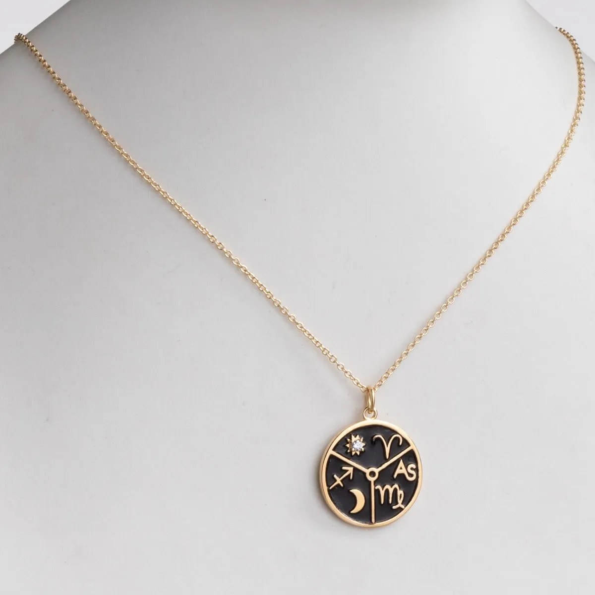 14K Gold Plated 3 Zodiac Sign Disc Pendant sold by Limoges Jewelry product image thumbnail 3
