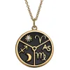 14K Gold Plated 3 Zodiac Sign Disc Pendant sold by Limoges Jewelry