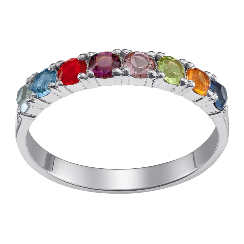 Sterling Silver Family Birthstone Ring sold by Limoges Jewelry