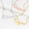 Fancy Script Name with Heart Necklace sold by Limoges Jewelry