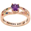 14K Rose Gold Plated Mother/ Grandmother's Round Family Birthstone Ring sold by Limoges Jewelry
