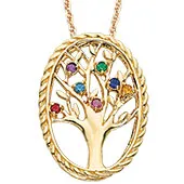 10K Gold Birthstone Family Tree Necklace sold by Limoges Jewelry product image thumbnail 5