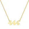 Sterling Silver Petite Old English Angel Number Necklace sold by Limoges Jewelry