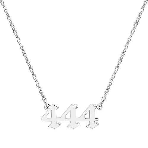 Sterling Silver Petite Old English Angel Number Necklace sold by Limoges Jewelry product image thumbnail 2