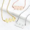 Sterling Silver Petite Old English Angel Number Necklace sold by Limoges Jewelry