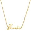 Sterling Silver Script Name Plaque with Free CZ Earrings sold by Limoges Jewelry
