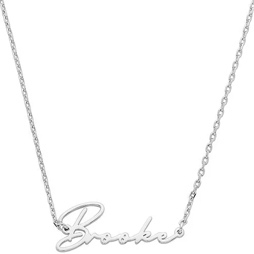 Sterling Silver Script Name Plaque with Free CZ Earrings sold by Limoges Jewelry product image thumbnail 2