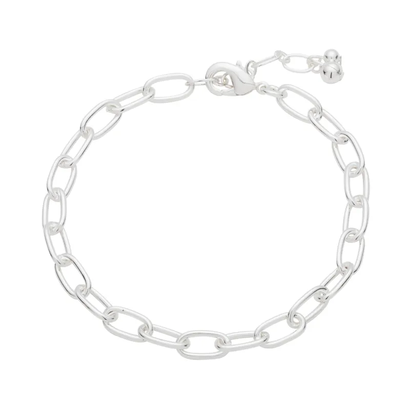 Silver Plated Oval Link with Extender Bracelet - 7+1" sold by Limoges Jewelry