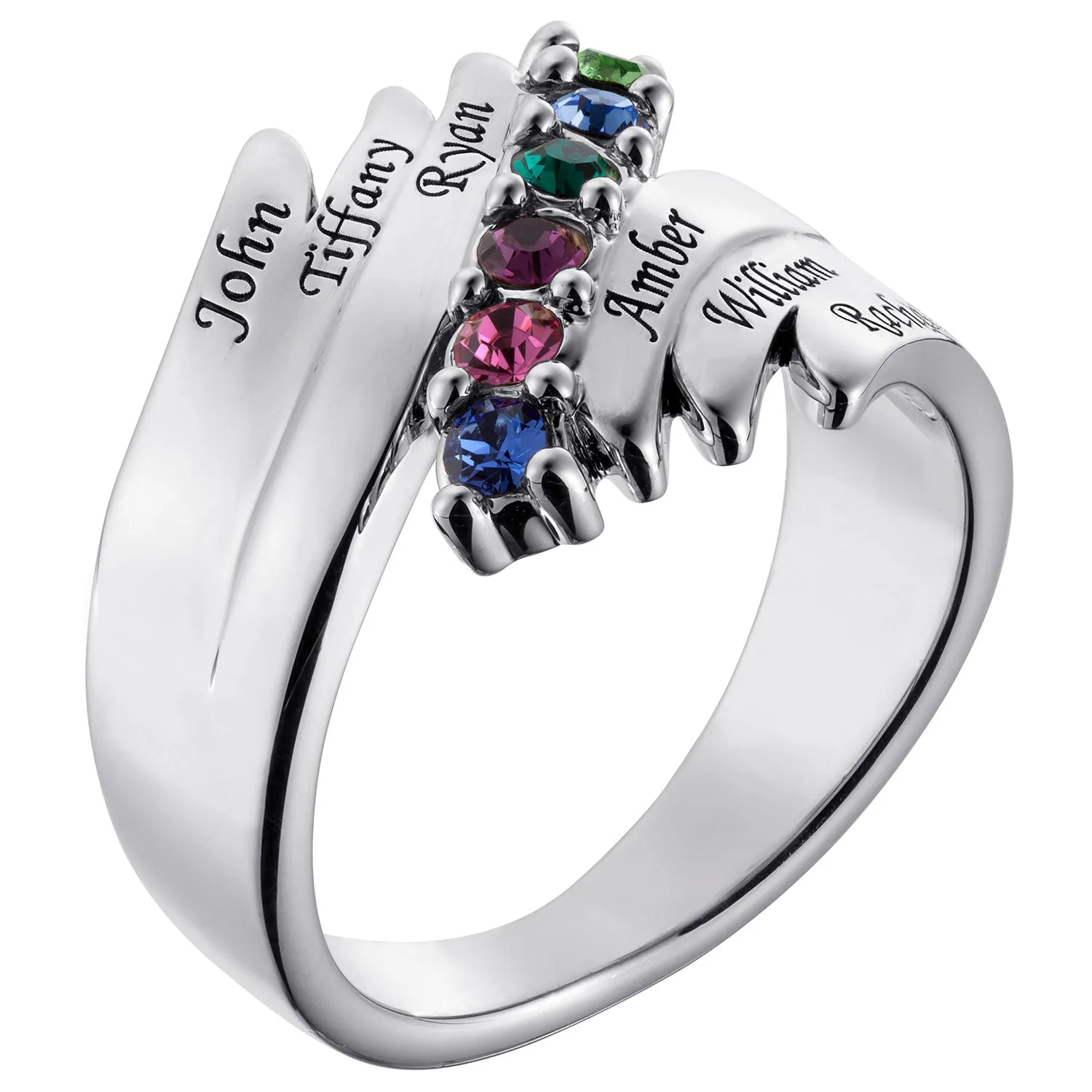 Personalized Family Name and Birthstone Ring sold by Limoges Jewelry product image thumbnail 2