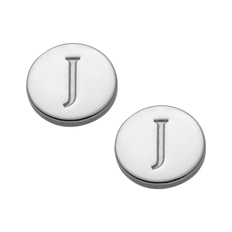 Sterling Silver Petite Engraved Initial Disc Earrings sold by Limoges Jewelry