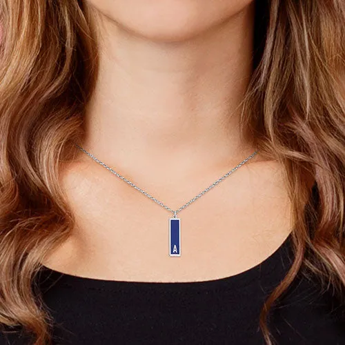 Vertical Bar Enamel Initial Necklace sold by Limoges Jewelry product image thumbnail 3