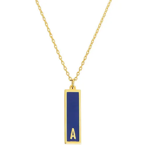 Vertical Bar Enamel Initial Necklace sold by Limoges Jewelry product image thumbnail 4