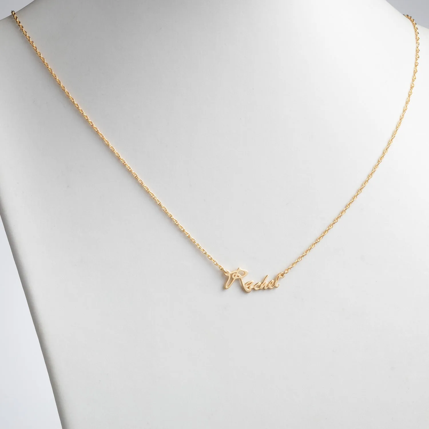 14K Gold over Sterling Fancy Petite Script Name Necklace sold by Limoges Jewelry product image thumbnail 2