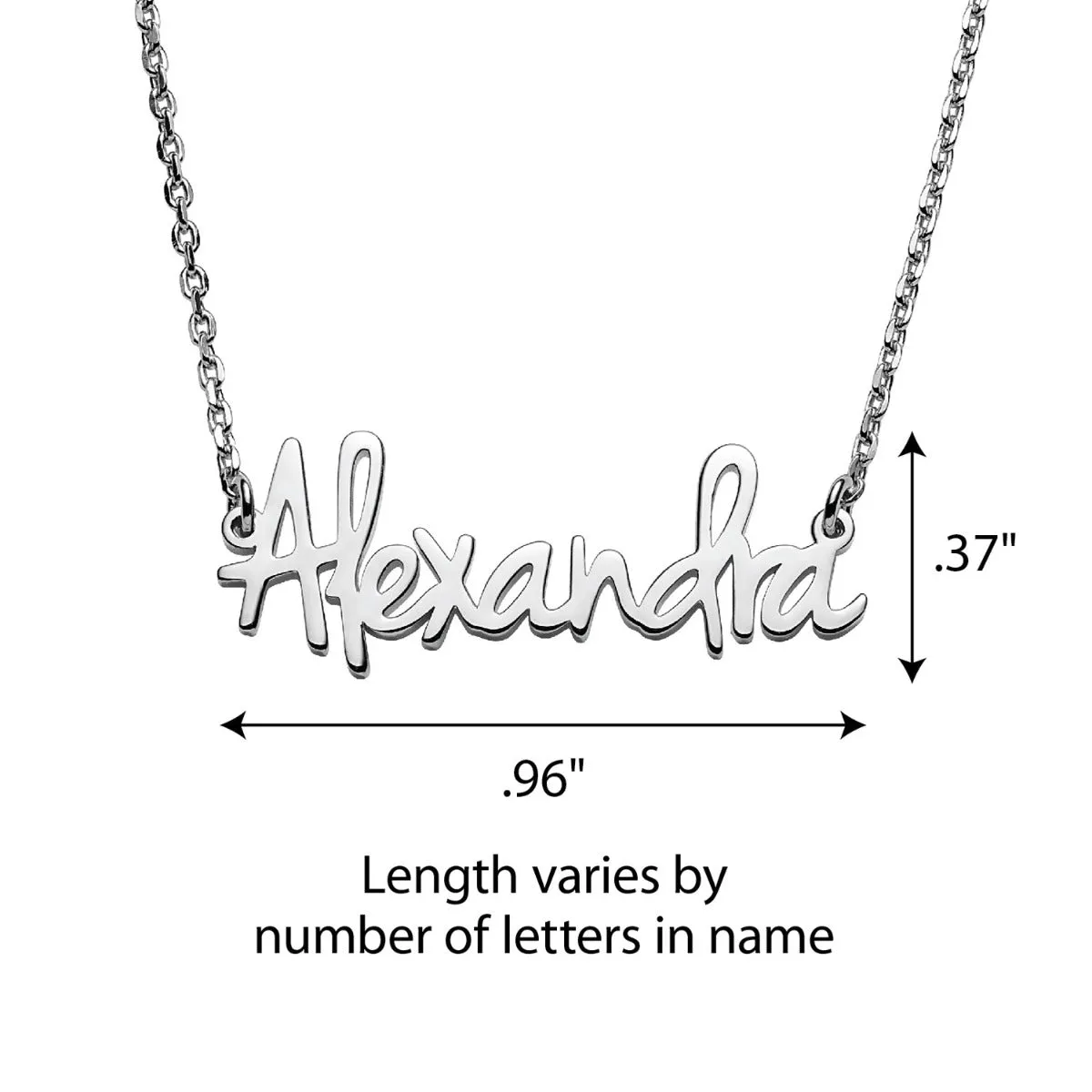 10K White Gold Petite Fancy Posh Name Necklace sold by Limoges Jewelry product image thumbnail 3