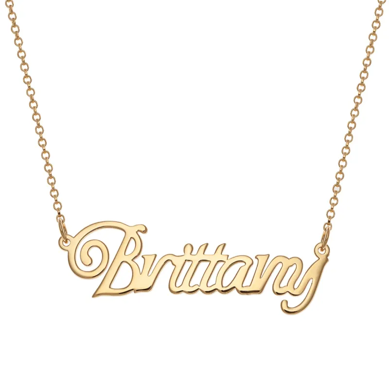 14K Gold over Sterling Personalized Name Necklace sold by Limoges Jewelry