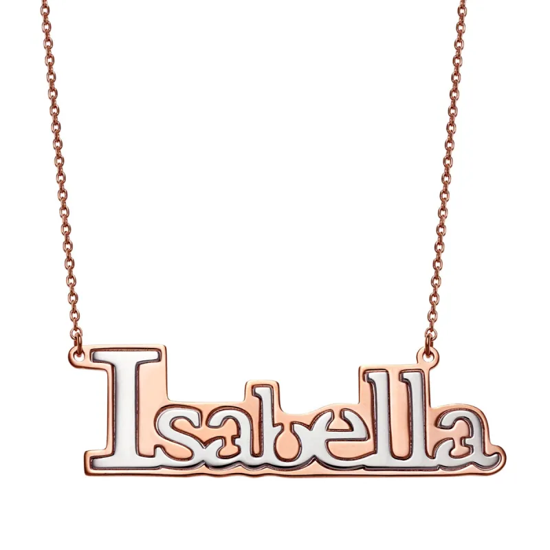 Two-tone Sterling Silver Name Necklace sold by Limoges Jewelry