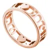 14K Rose Gold over Sterling Double Name with Hearts Band Ring sold by Limoges Jewelry