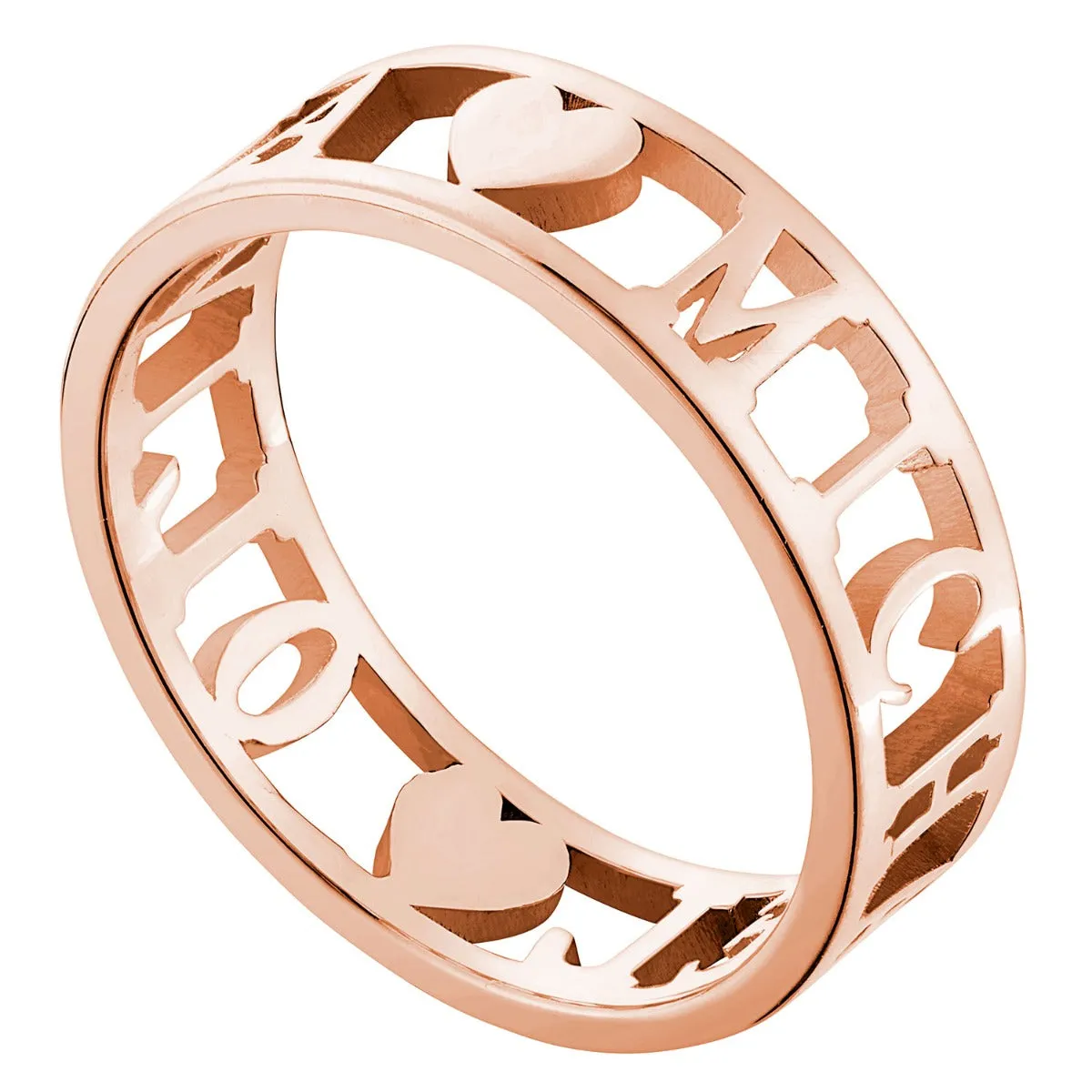 14K Rose Gold over Sterling Double Name with Hearts Band Ring sold by Limoges Jewelry product image thumbnail 3