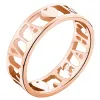 14K Rose Gold over Sterling Double Name with Hearts Band Ring sold by Limoges Jewelry