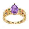 14K Gold Plated Mother's Pear Family Birthstone Ring sold by Limoges Jewelry