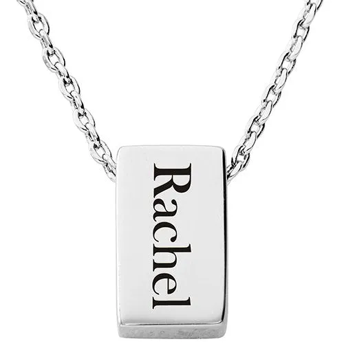 Petite Engraved Vertical Bar Necklace sold by Limoges Jewelry product image thumbnail 2
