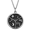 Silver Plated 3 Zodiac Sign Disc Pendant sold by Limoges Jewelry