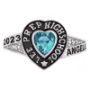 Ladies' Celebrium Traditional Heart Birthstone with CZ Accents Class Ring sold by Limoges Jewelry