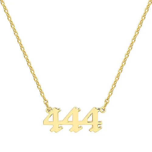 Petite Old English Angel Number Necklace sold by Limoges Jewelry product image thumbnail 4