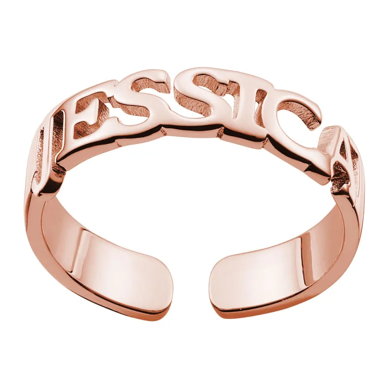 14K Rose Gold Plated Name Ring sold by Limoges Jewelry