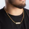 Bold Urban Nameplate Necklace - Your choice Silver, 14K Gold or 14K Rose Gold Plated sold by Limoges Jewelry