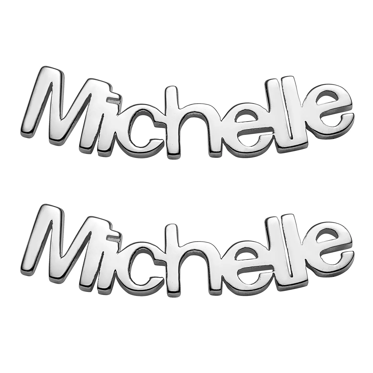 Sterling Silver Personalized Name Crawler Button Earring sold by Limoges Jewelry