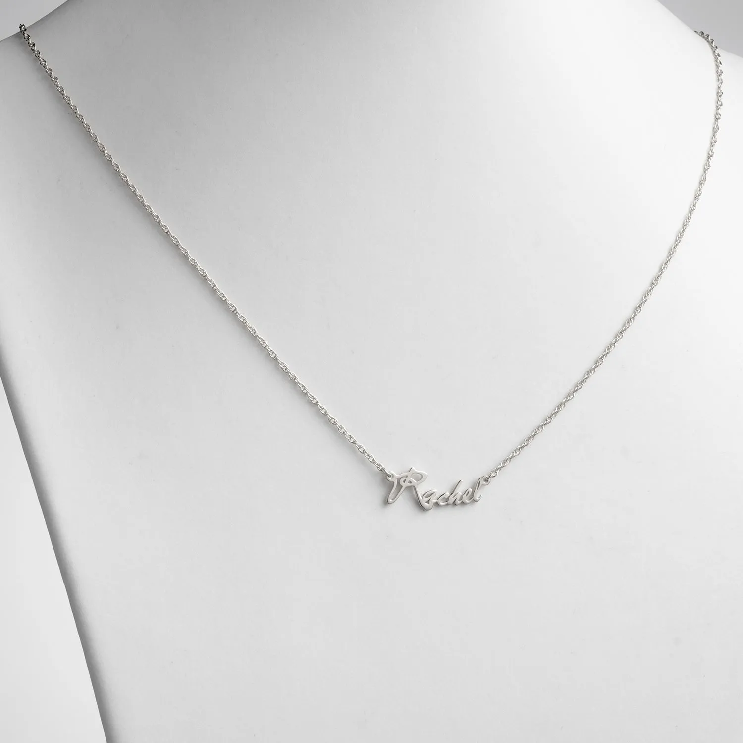 Sterling Silver Fancy Petite Script Name Necklace sold by Limoges Jewelry product image thumbnail 2