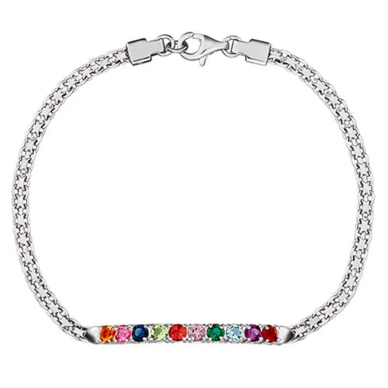 Silver Plated Mothers Birthstone Bracelet sold by Limoges Jewelry
