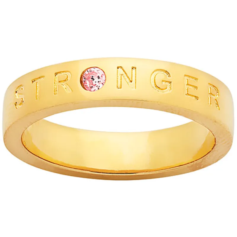STRONGER 14K Gold Plated Birthstone Empowerment Ring sold by Limoges Jewelry