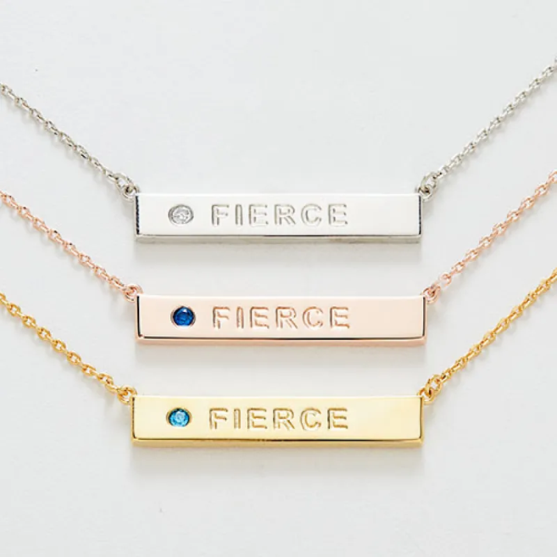 FIERCE Birthstone Empowerment Necklace sold by Limoges Jewelry