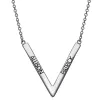 Sterling Silver Engraved Chevron Name Necklace sold by Limoges Jewelry