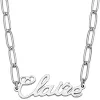 Handwritten Name Paperclip Chain Necklace sold by Limoges Jewelry