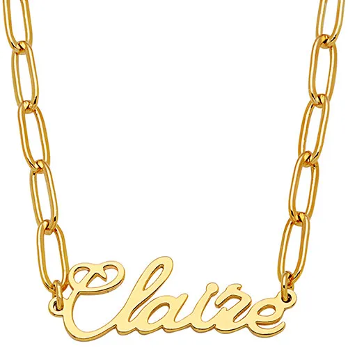Handwritten Name Paperclip Chain Necklace sold by Limoges Jewelry product image thumbnail 4