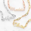 Handwritten Name Paperclip Chain Necklace sold by Limoges Jewelry