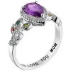 Sterling Silver Mother's Pear Family Birthstone Ring sold by Limoges Jewelry