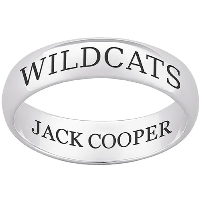 Sterling Silver Personalized Band Class Ring made by Limoges Jewelry