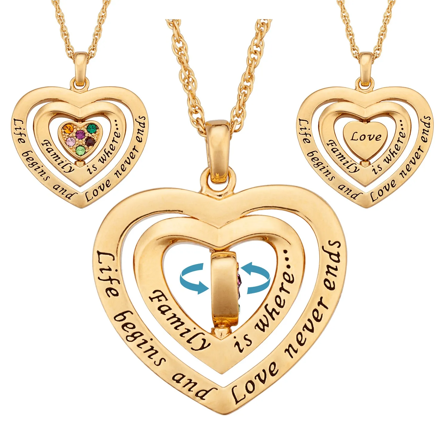 Love Heart Birthstone Swivel Pendant sold by Limoges Jewelry product image thumbnail 2