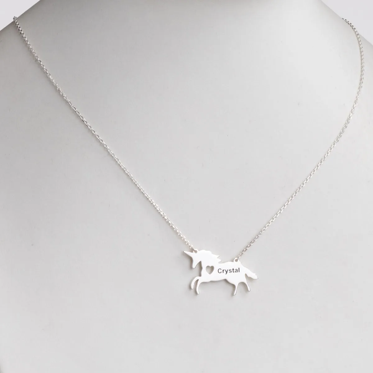 Sterling Silver Unicorn Silhouette Necklace sold by Limoges Jewelry product image thumbnail 2