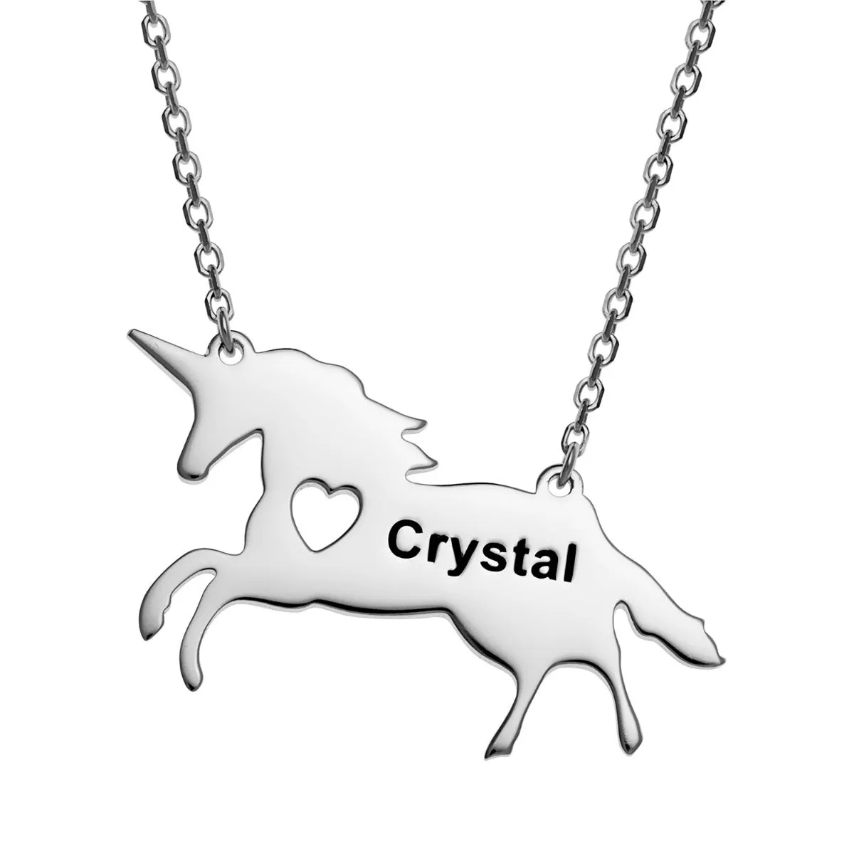 Sterling Silver Unicorn Silhouette Necklace sold by Limoges Jewelry